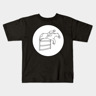 Horse rider. Horse racing. Interesting design, modern, interesting drawing. Hobby and interest. Concept and idea. Kids T-Shirt